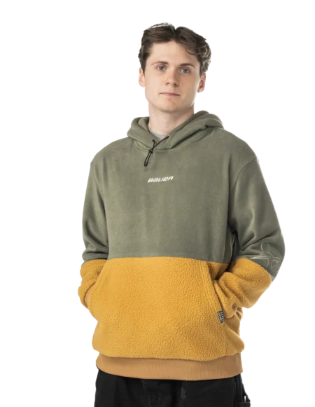 Bauer Polar Fleece Kapucnis Pulóver - senior zöld és sárga